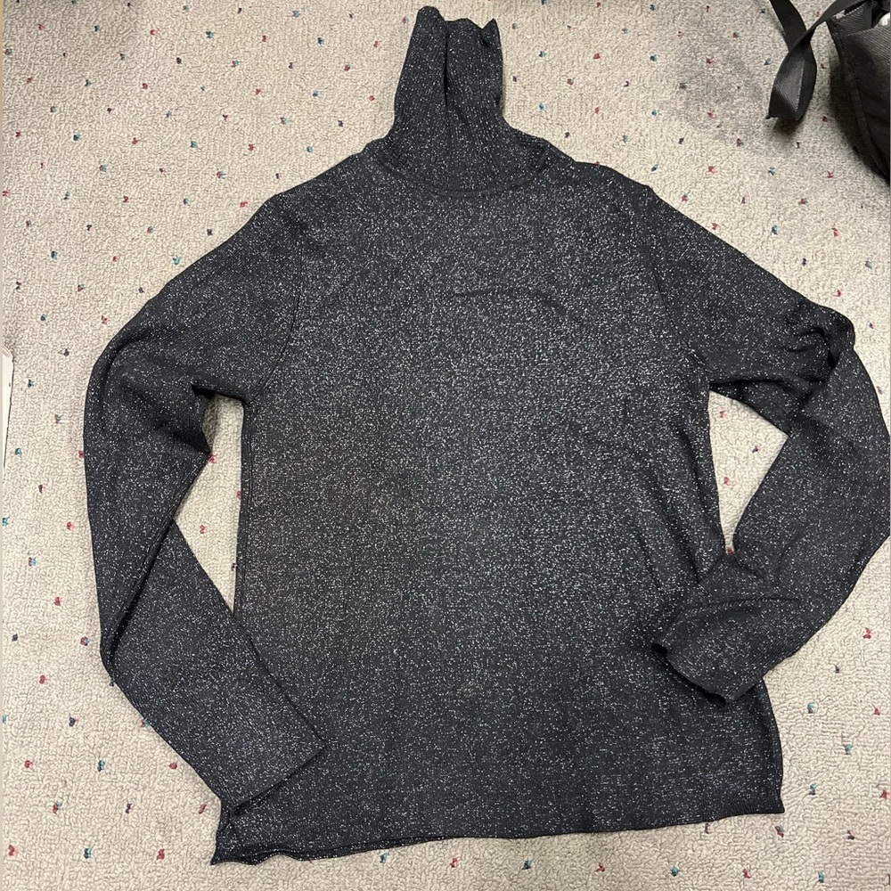 Zara girls black sparkle turtleneck sweater